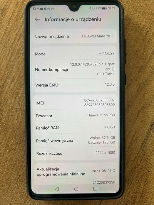 Huawei mate 20  - 4/128gb