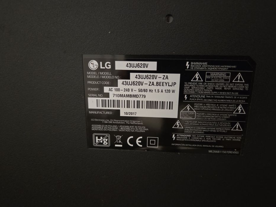 Telewizor LG 43 cale, Smart TV, Wi-Fi