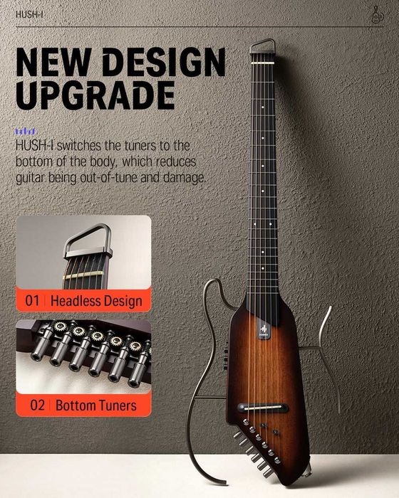 Donner Hush I Sunburst EC1783 Gitara elektroakustyczna