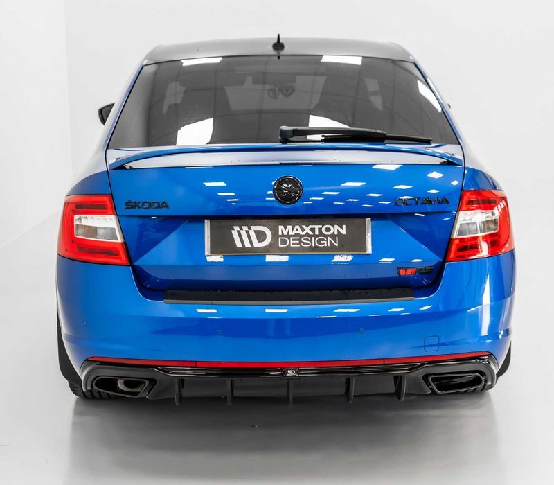 Диффузор Skoda Octavia A7 RS (13-19) тюнинг обвіс юбка на задній бампер (Maxton)