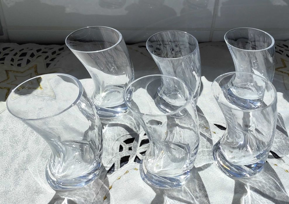 6 Copos Água Atlantis cristal inclinados - modelo Verso / Senses