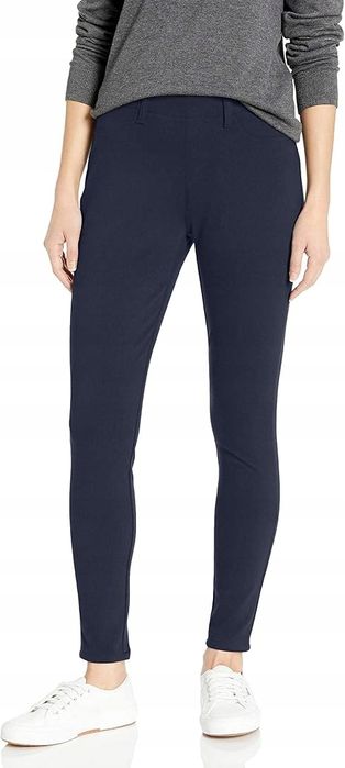 Amazon essentials granatowe legginsy imitujące spodnie długie m 27ba