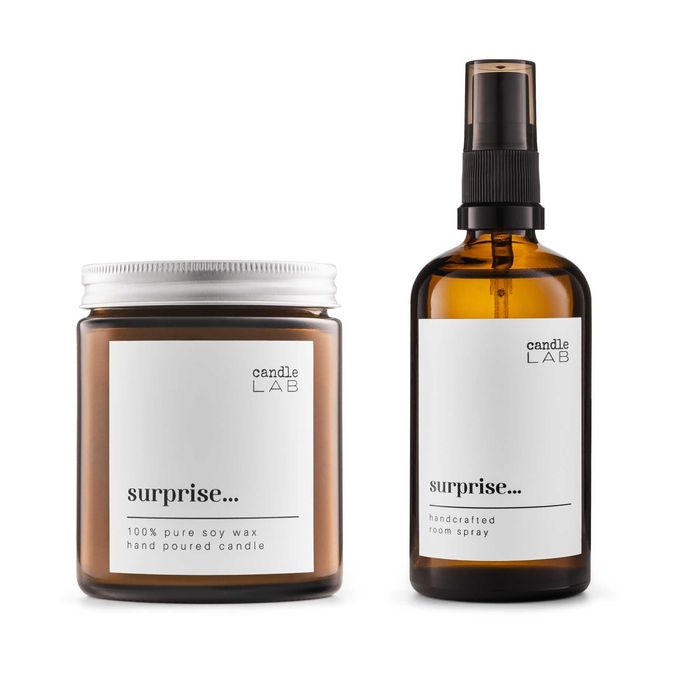 Zestaw Surprise - sojowa świeca zapachowa 180ml + room spray 100ml
