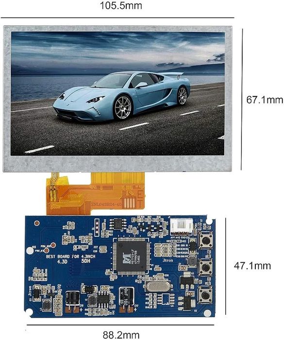4.3" TFT LCD Display Monitor +адаптер HDMI