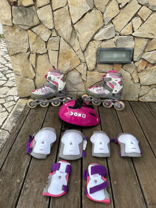 1 set of Oxelo inline skates + protective gear + helmet64564112376065122