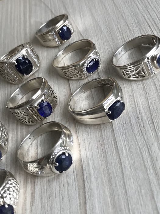 Кольца сапфир серебро