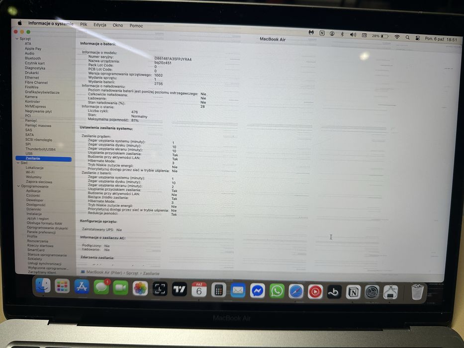 MacBook Air M1 13,3" przetarta taśma ekranu