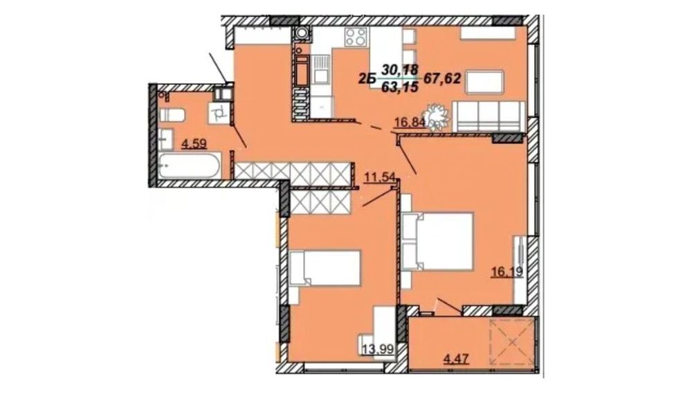 Продаж 2 кімнатної квартири у м.Кременець