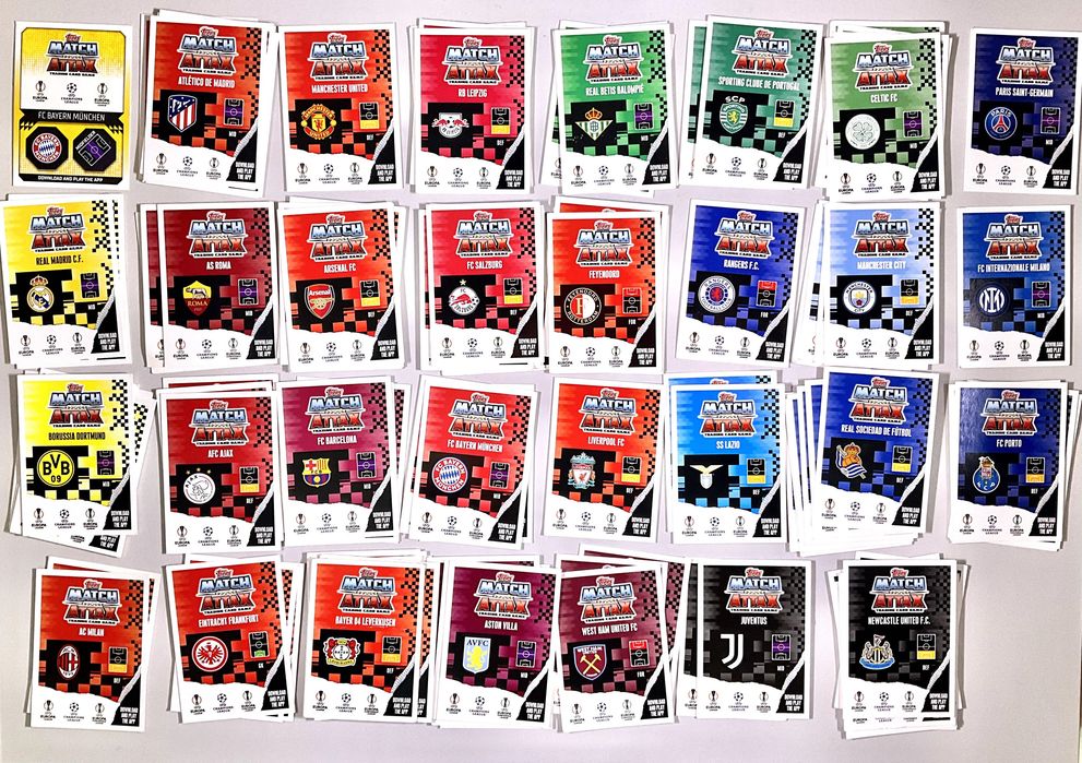 TOPPS Match Attax 2023/24 Album + 376 Cards, Poster Original Metal Box