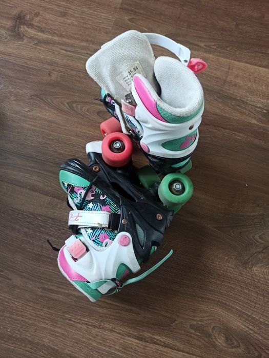 Ролики квади дитячі Meteor Flamingo регульовані, розмір 31-34