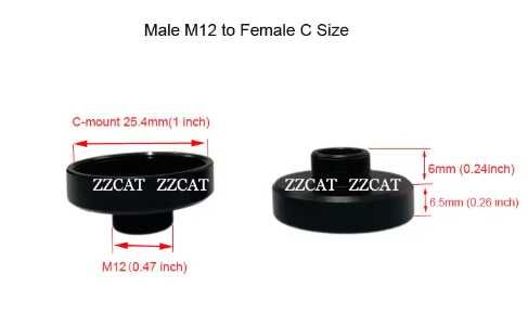 Адаптер для об`єктиву (для зовнішніх об`єктивів M12 на C Mount)