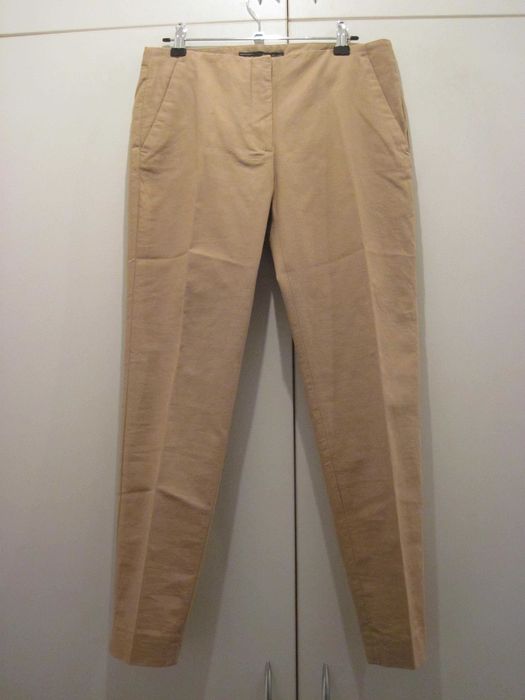 Женские брюки ZARA BASIC, бежевого цвета