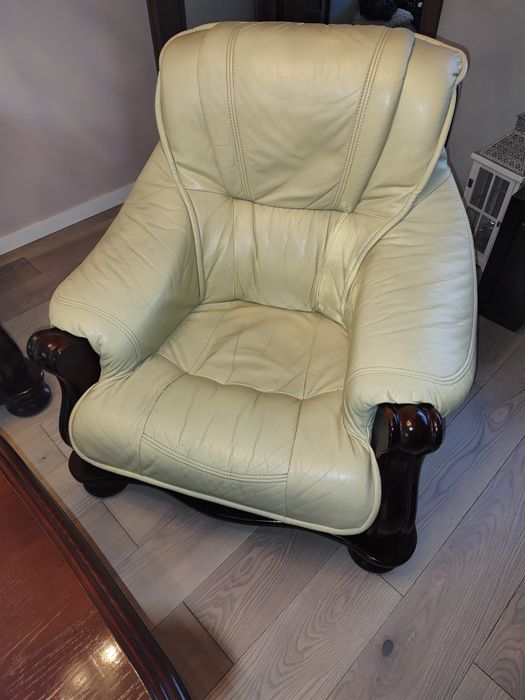 Komplet wypoczynkowy skórzany 3,2,1