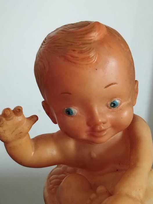 Boneco Antigo Borracha Bébé Banheira