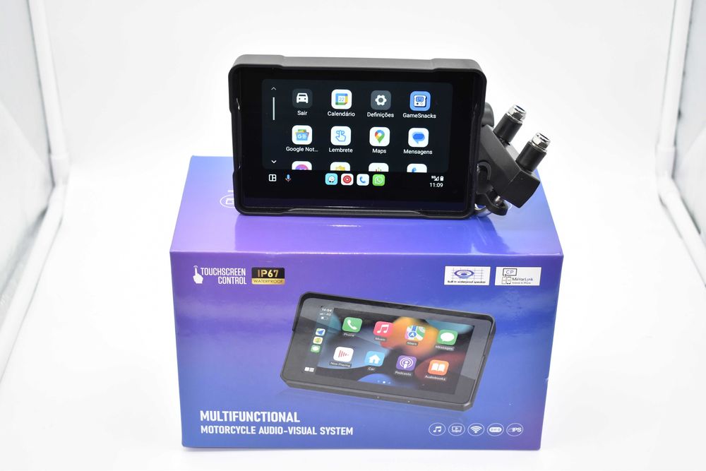 Ecrã Táctil CarPlay e Android Auto Moto à prova de Chuva Carplay Mota