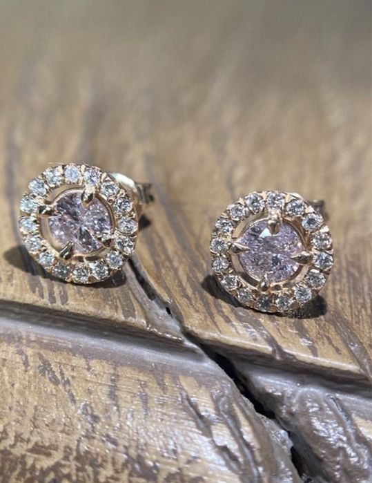 Kolczyki z brylantami PINK 0,94 ct IGI