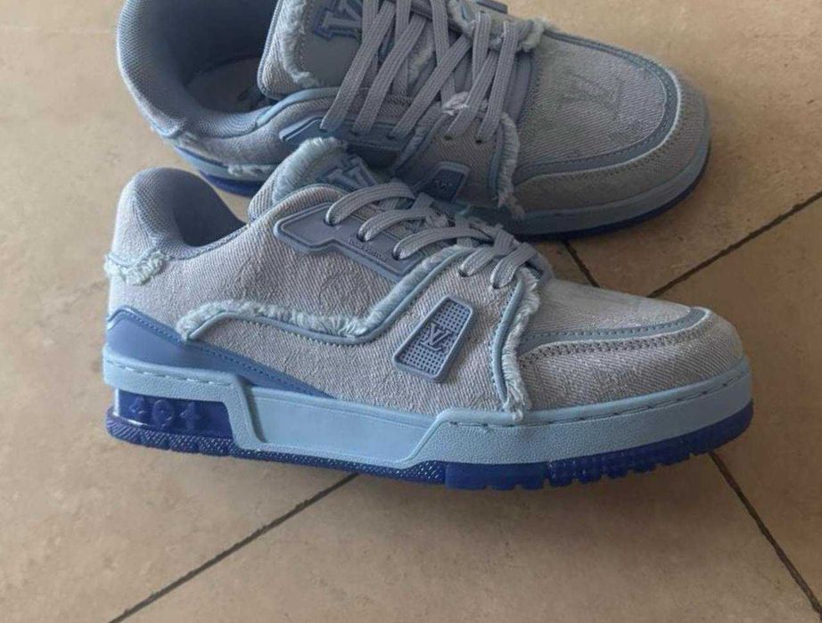 Женские кожаные кроссовки Louis Vuitton Trainer LV луи витон трейнер