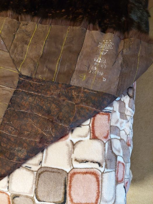 FENDI prawdziwe norki przepiękna narzuta 220 cm x 200 cm
