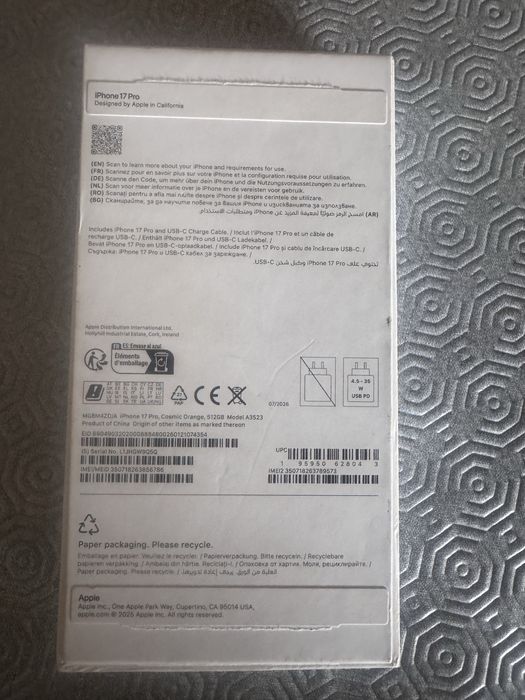 iPhone 17 Pro 512 GB – Laranja | NOVO