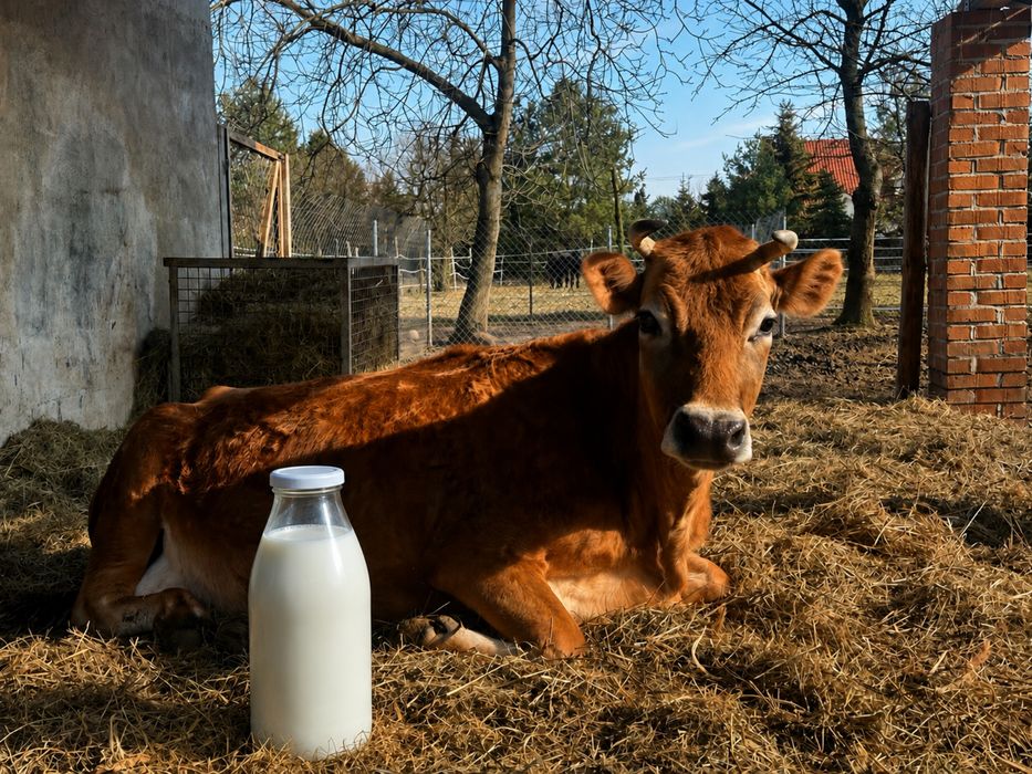 świeże mleko od Jersey