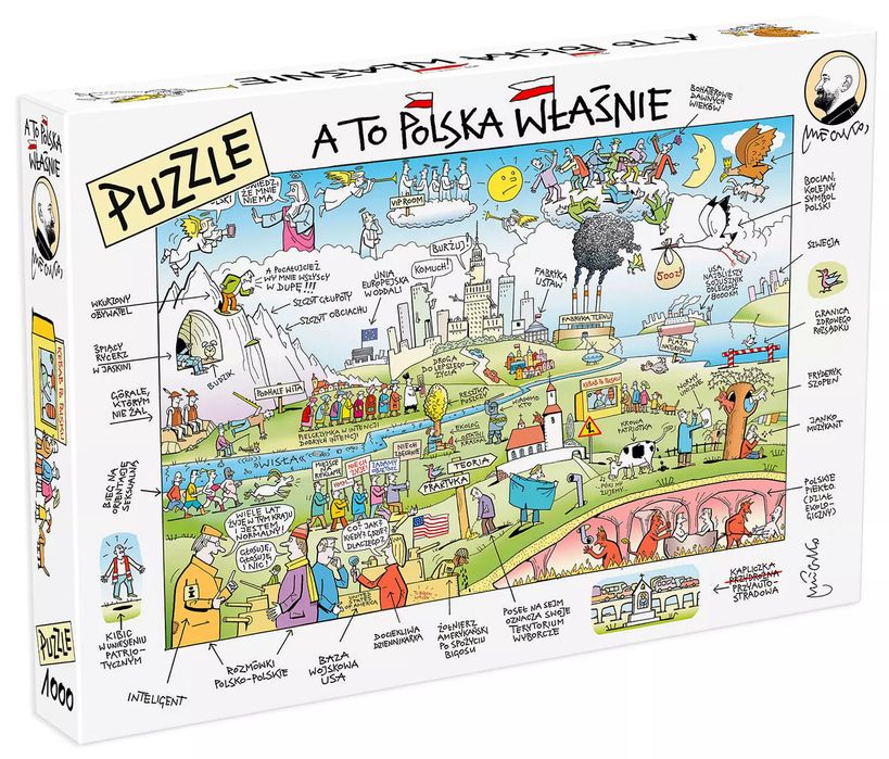 Puzzle 1000 elementów autorstwa Andrzeja Mleczki - A to Polska właśnie. Nowy Produkt