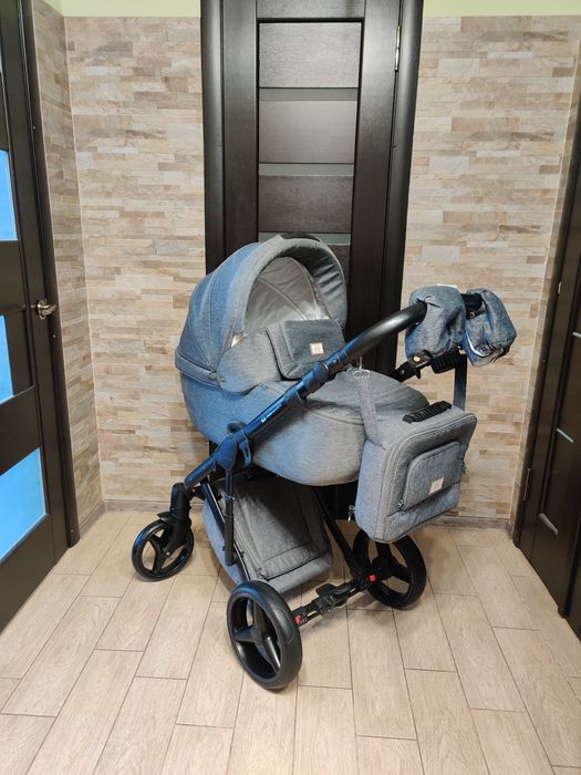 Коляска Adamex Luciano Jeans 2 в 1 сіра