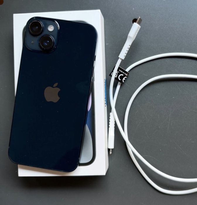 iphone 14 com caixa e fio de carregar
