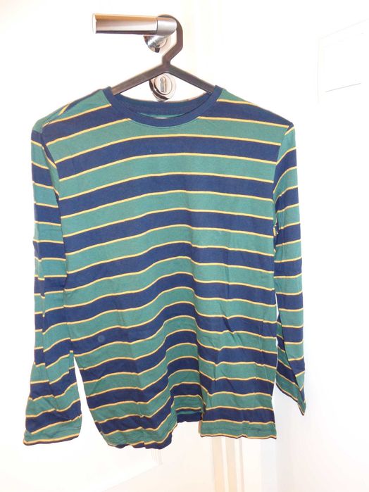T-shirt manga comprida riscas