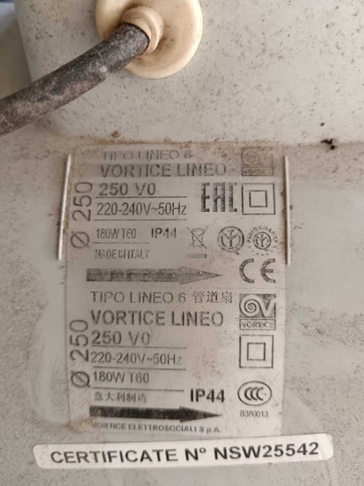 Ventilador para condutas de 250 mm  ou 200mm