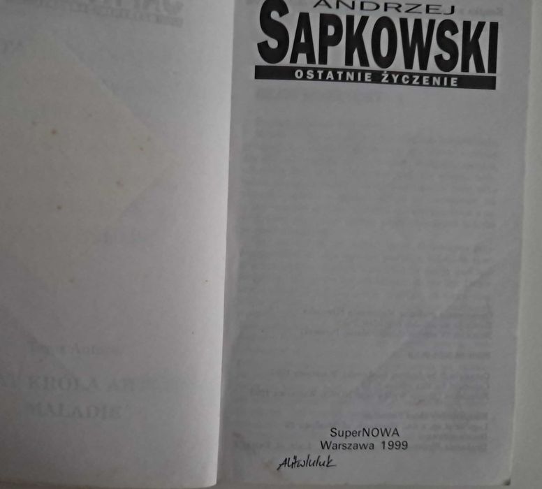 Ostatnie życzenie Andrzej Sapkowski