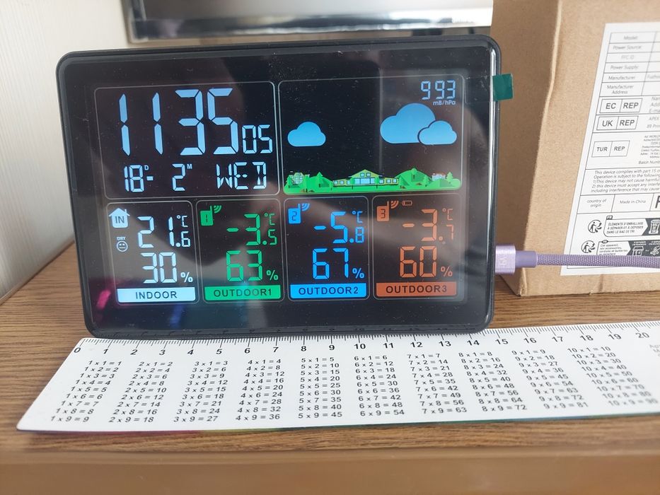 Багатофункціональна бездротова метеостанція AN0927C  із 3-мя зовнішнім