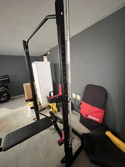 Rack musculação + pesos