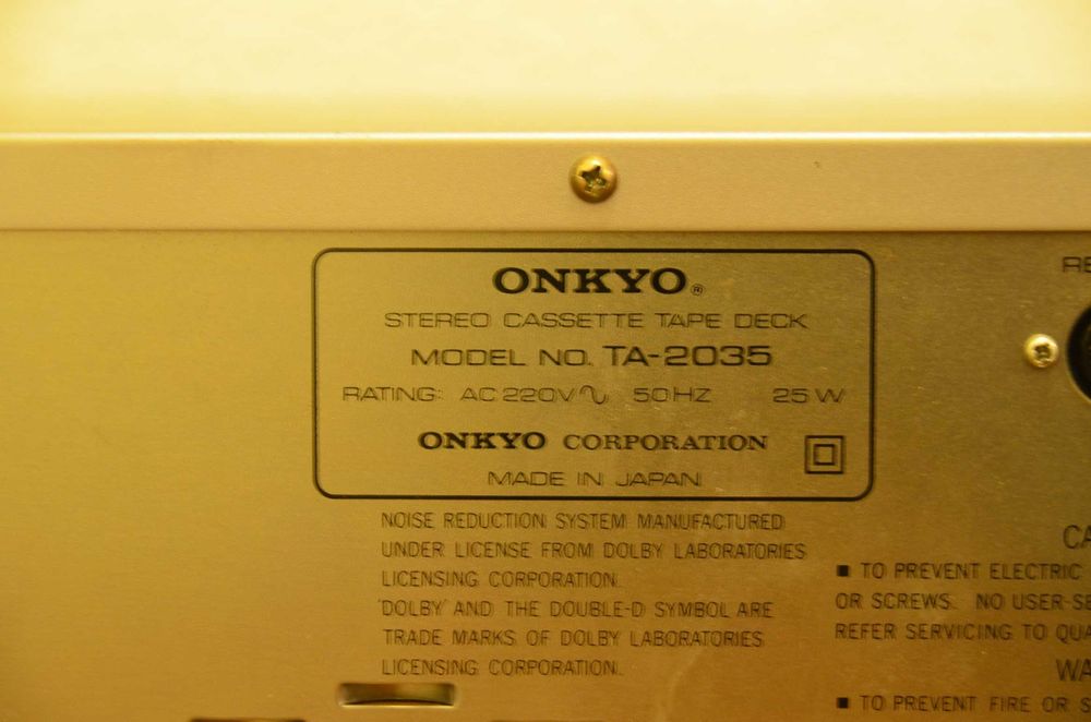 Gravador de Cassetes Onkyo TA 2035