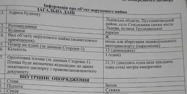 Продаж парко місця. 21,31 м2. №12. Вул.Трускавецька. Будинок Ж.