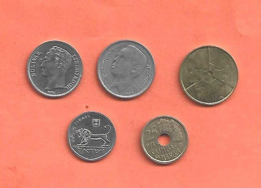 Lote 5 Moedas Estrangeiras