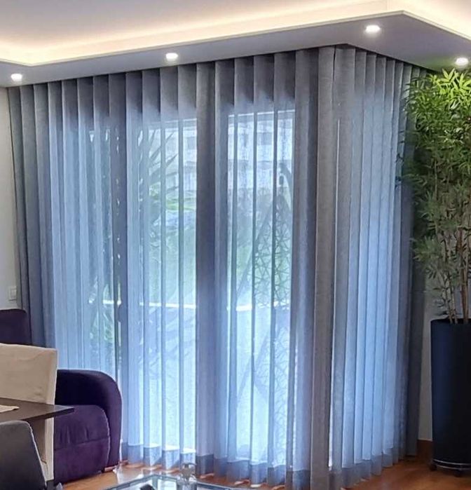 Conjunto de cortinados com calha I Elevada qualidade