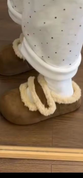 Chodaki mule carmel brąz baran 39