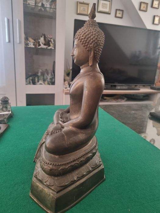 Sztuka etniczna Azja/Tajlandia Budda odlew w brązie
