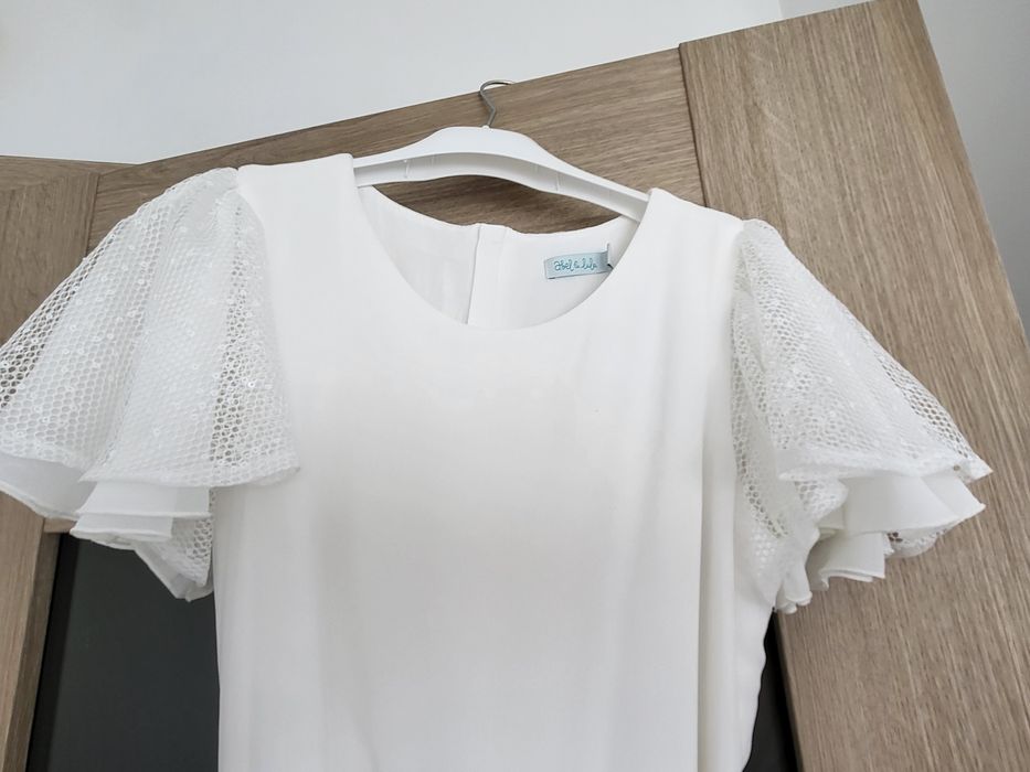 Kombinezon biały 146 Abel&Lula plisowany szerokie nogawki