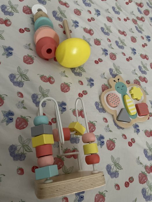 Kit de 3 brinquedos de madeira 12m+