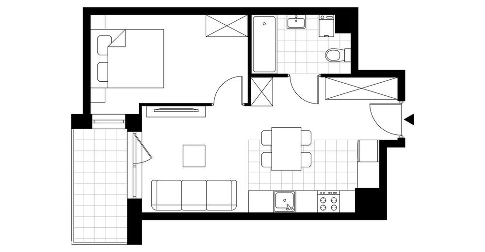 2-pokojowe mieszkanie 37 m² + balkon - Widok 4