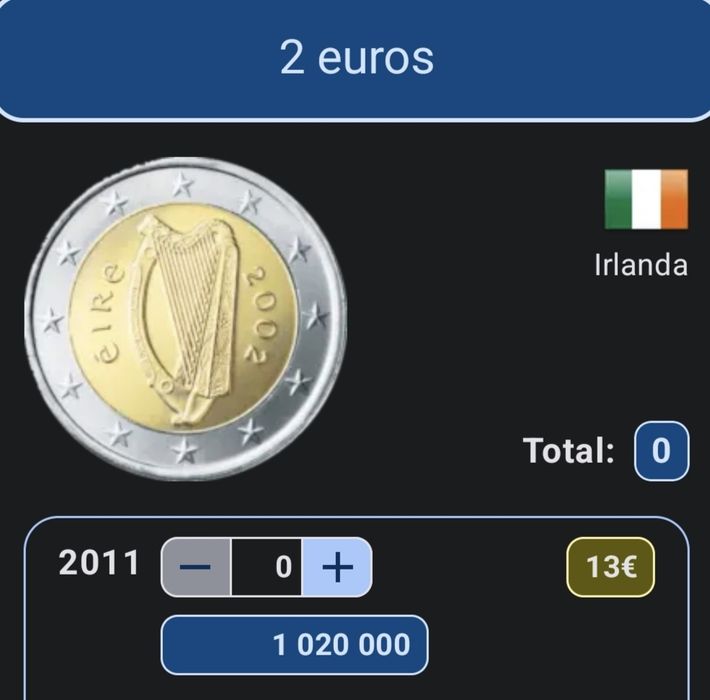 Moeda 2€ Irlanda