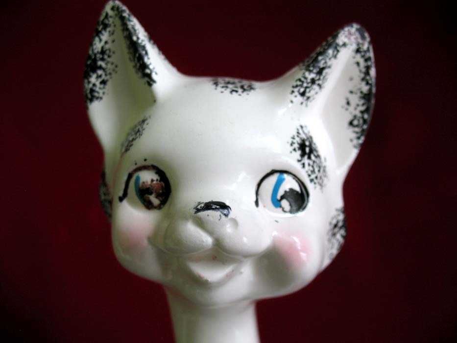 Kot - duży zabawny kotek - figurka ceramika - 31 x 10 x 7 cm