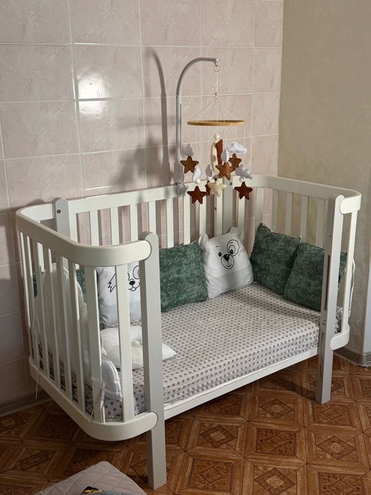 Дитяче ліжко 2 в 1  Veres монако + маятник, колеса