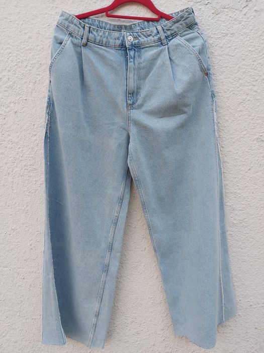 Jasne szerokie spodnie Zara 38/M