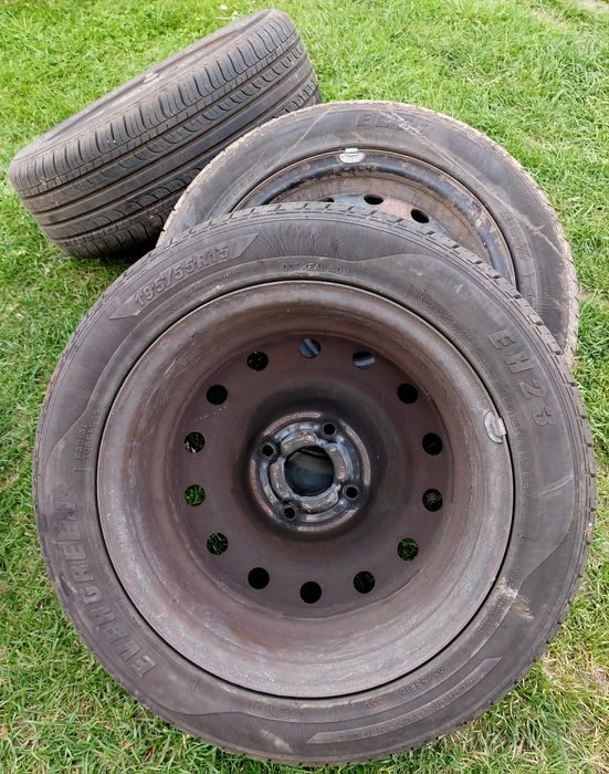 Felgi stalowe 15, opony letnie Evergreen