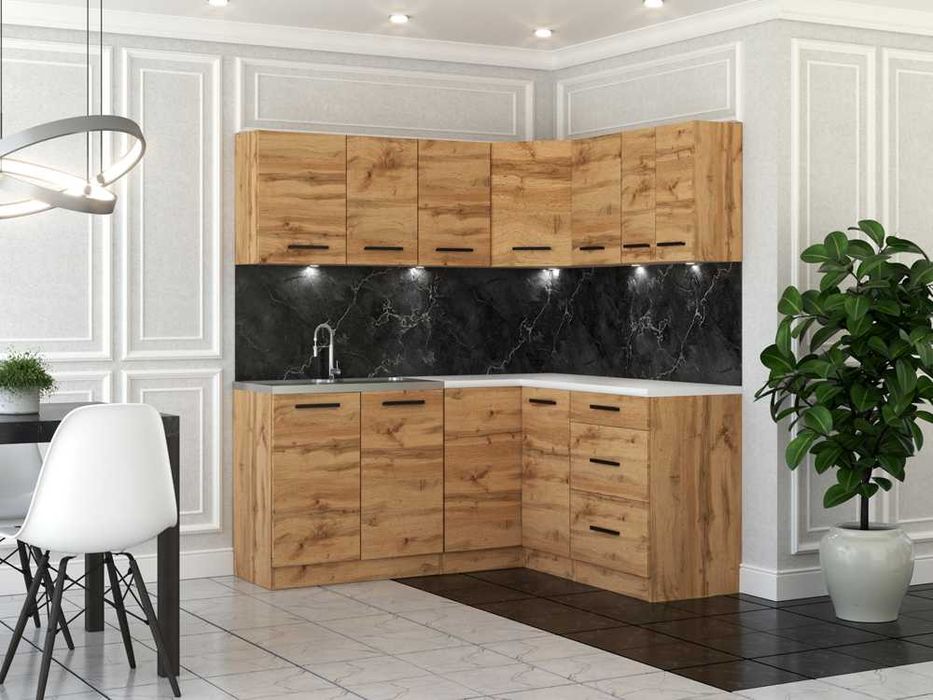 Zestaw Mebli Kuchennych Narożny Modułowy 3.2m Danka Szafki Nowoczesne