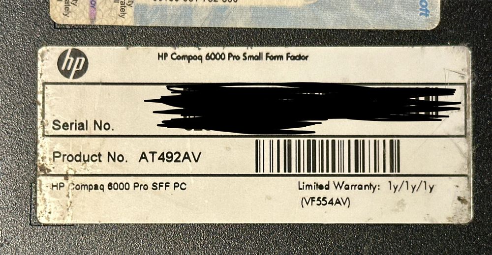 HP Compaq 6000 Pro SFF
