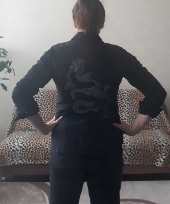 Чёрная рубашка хлопок