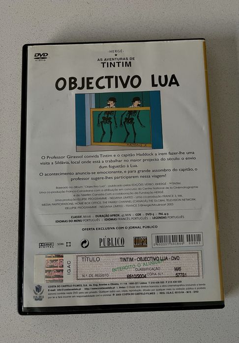 As aventuras de Tintim - objetivo Lua - DVD